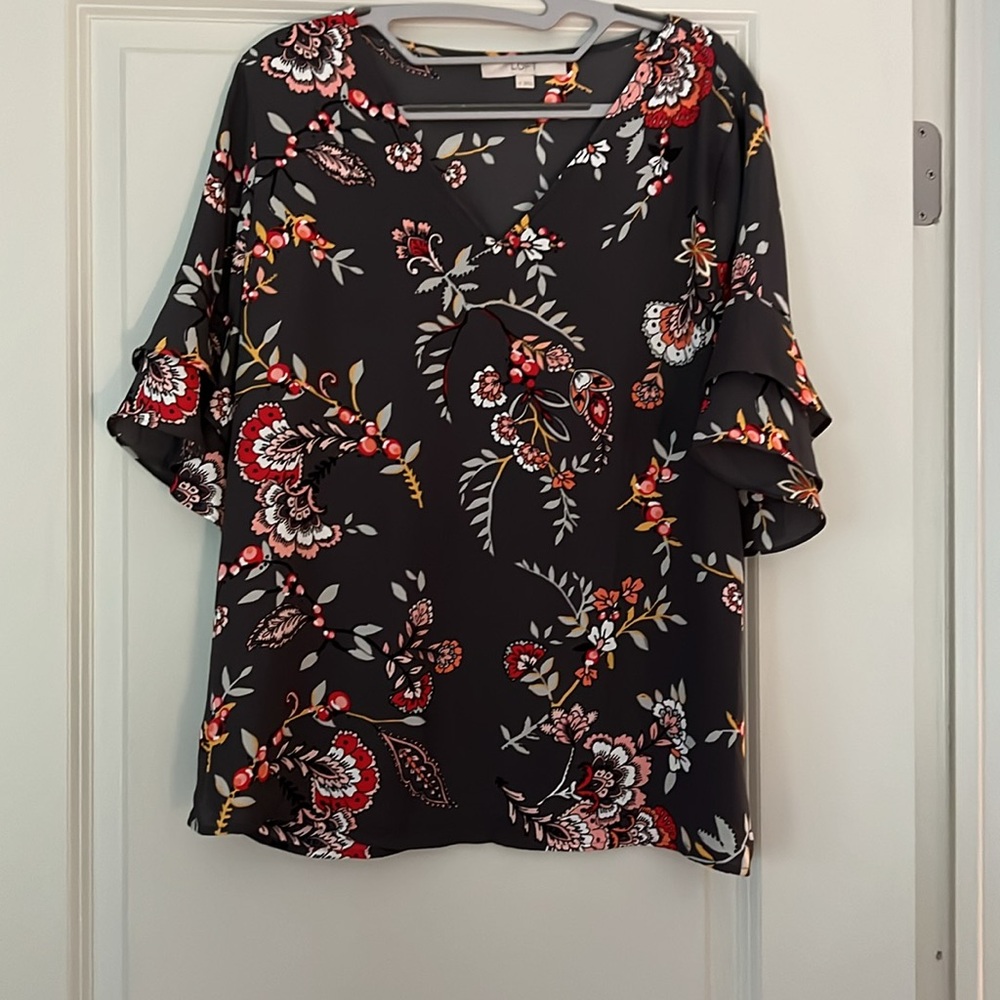 LOFT 3/4 length sleeve floral blouse